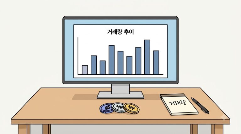 막대 차트 모니터 앞의 디지털 코인 토큰 세 개