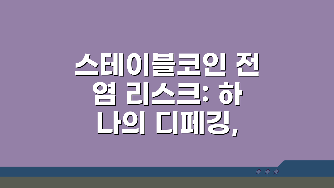 스테이블코인 전염 리스크: 하나의 디페깅, 시장 전체를 무너뜨릴까?