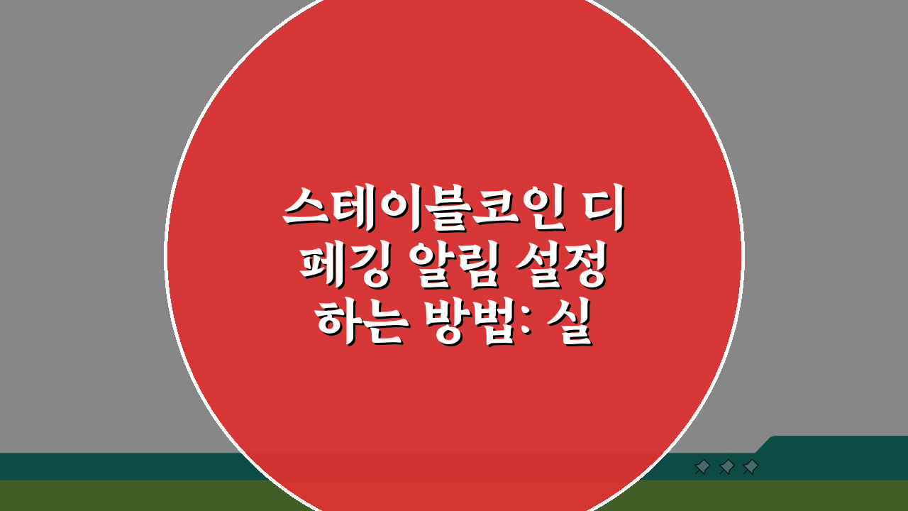 스테이블코인 디페깅 알림 설정하는 방법: 실시간 모니터링 가이드 5가지