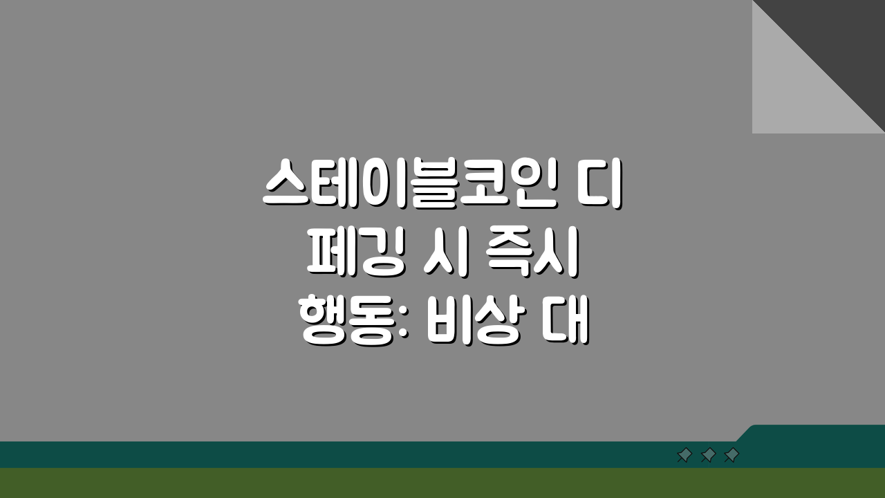 스테이블코인 디페깅 시 즉시 행동: 비상 대응 매뉴얼 A to Z