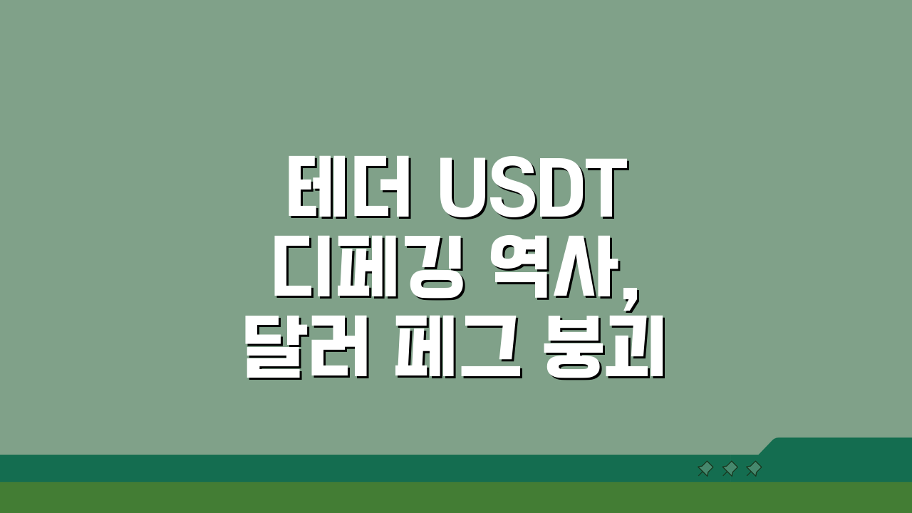 테더 USDT 디페깅 역사, 달러 페그 붕괴 사례 총정리